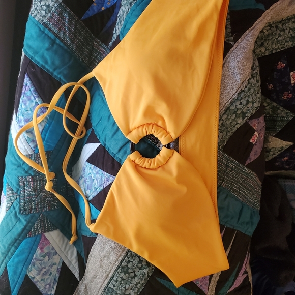 NWOT Bright orange Bikini tie top - Picture 2 of 4